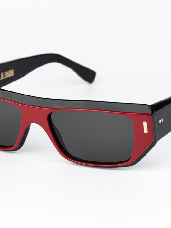 Cutler and Gross Women Sunglasses Black Red Rectangle CGSN1367 003 NEW AUTHENTIC
